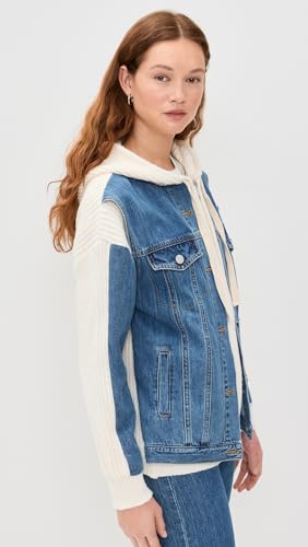 [BLANKNYC] womens Sweater and Denim Trucker Jacket4