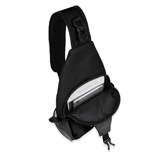 Bolsa de cuerpo negra equipada con cremalleras y correa resistente 2