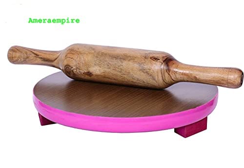 Ameraempire Wooden Chakla Belan – 9 Inch Ply Wood Rolling Pin & Board | Roti & Chapati Maker | Durable Kitchen Rolling Board for Homemade Rotis & Parathas 1