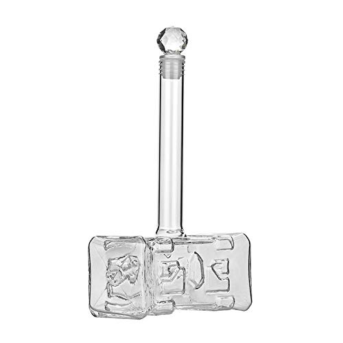 VELIHOME Garrafa de vinho de vidro em forma de martelo de 400 ml para bar, festa, casa