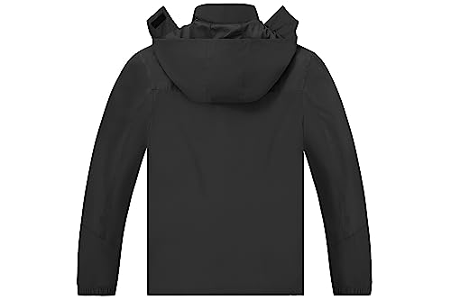 Image of Mens Rain Jacket Waterproof with Hooded Hiking Coat Lightweight Windbreaker | Windproof Mountain Jacket,Multi Zip Pockets Windbreaker,Work,Breathable,Fishing,Active Performance Shell Jackets,Outer Layer