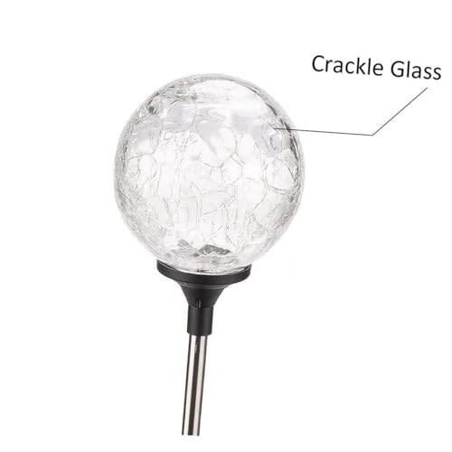 Lampe de Jardin Solaire Boule en Verre Résistant aux Intempéries