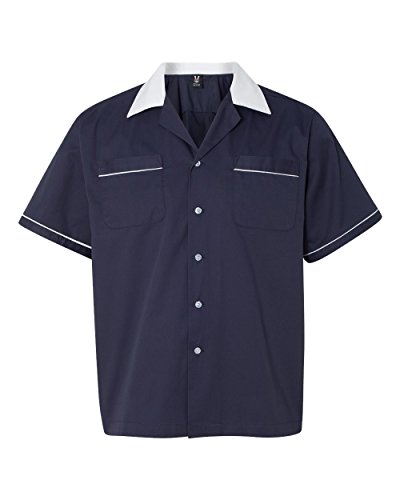 Hilton HP2244 Unisex GM Legend Navy/ White Bowling Shirt, X-Large