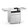 Stainless steel grill cart for hygrill 3 burner built in gas grill outdoor kitchen island with foldable side shelves and storage cabinet  urban country home decor