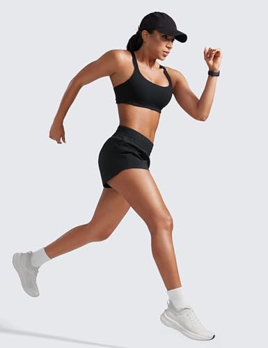CRZ YOGA High Waisted Running Shorts for Women 2.5" - Mesh Liner Quick Dry for Sport Athletic Workout with Zipper Pocket3