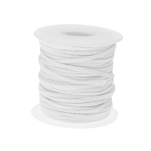 EPIGEIST 1Roll Pre Waxed Cotton Candle Wicks Spool Braided Candle Wick for DIY Candle Making Strands White Wicks for Pillars and Tapers for Handmade Candles