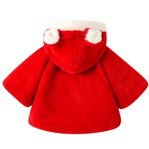 Image of Bold N Elegant Faux Fur Warm Winter Outerwear Hooded Baby Jacket Coat Blanket with Soft Plush Golden Bunny Ear for Infant Toddler Boy Girl Kids