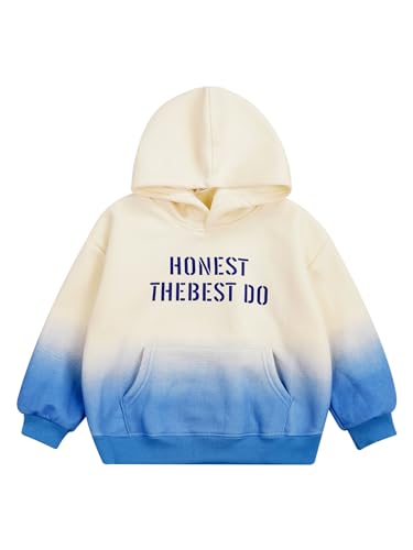 Hansber Kids Boys Girls Fleece Lined Pullover Hooded Long Sleeve Gradient Color Hoodies Sweatshirt3