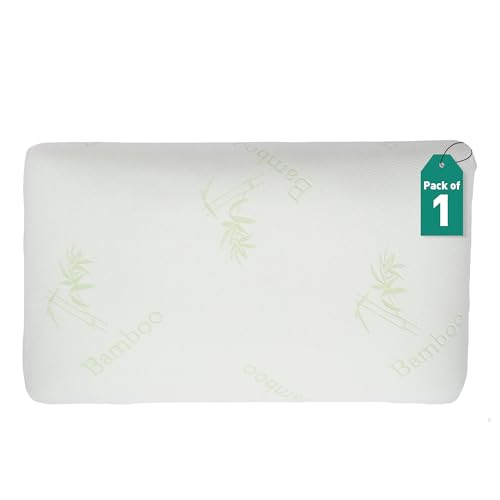 Image of MYTRIDENT Classic Bamboo Memory Foam 1 Pc Pillow|200 GSM Spun Knitted Bamboo Fabric