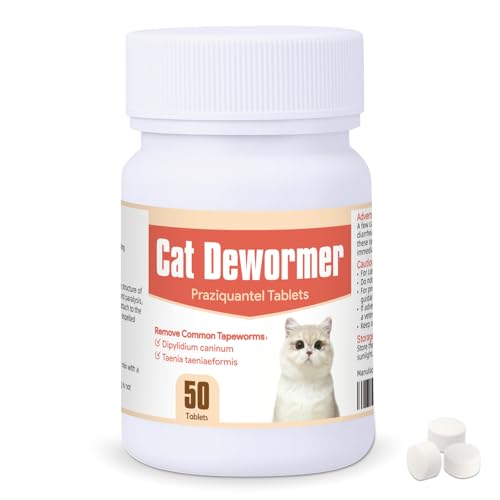 Broad Spectrum Cat and Kittens Dewormer for tapeworms, hookworms, roundworms. | 50 Tablets