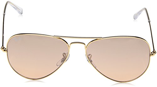 Image of RAY-BAN RB 3025 Aviator Sunglasses (55 mm, 001 /51 Arista Crystal /Gradient Brown)