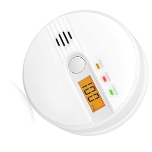Carbon Monoxide Detector Alarm, High Stability Sensor, 85dB with LCD Screen, White