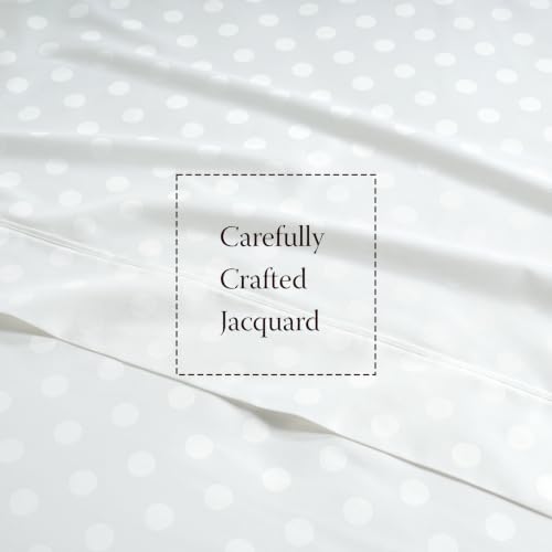 Image of Threadmill 300 Thread Count Cotton Queen Sheet Set, Sateen, Jacquard, White