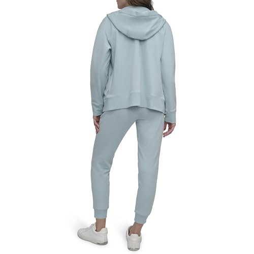 DKNY womens Logo Drawstring Full Zip Fleece Hoodie4