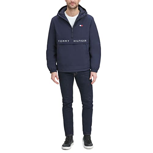 Image of Tommy Hilfiger Adaptive Men's Performance Fleece Lined Hooded Popover Jacket