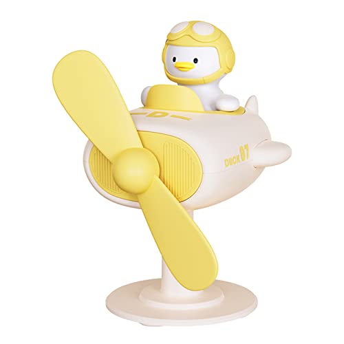 GRABLOOM USB Desk Fan Small Fan with Cute Little Yellow Duck USB Powered Air Conditioners for Personal Space Outdoors USB Desk Fan Small