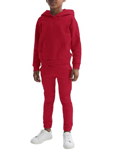 Image of Haloumoning Boys 2 Piece Outfits Sweatsuits Long Sleeve Pullover Hoodie and Sweatpants Tracksuit Set 5-14 Years