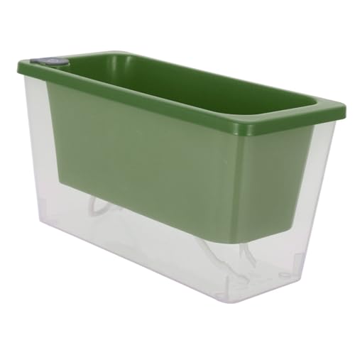 HIAKDOFT Maceta Rectangular Autorriego Transparente para Plantas de Interior Sistema Automático de Absorción de Agua para Flores Verduras y Suculentas