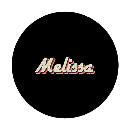 Melissa Gifts Idea Retro First Name Vintage Melissa PopSockets Swappable PopGrip, Black - Image 3