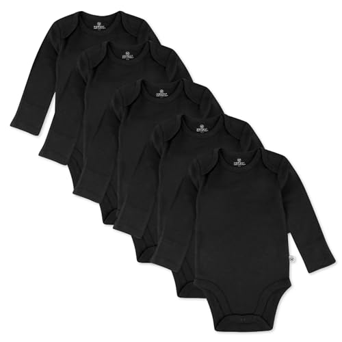 Image of HonestBaby baby-boys 5-pack Long Sleeve Bodysuits One-piece 100% Organic Cotton for Infant Baby Boys