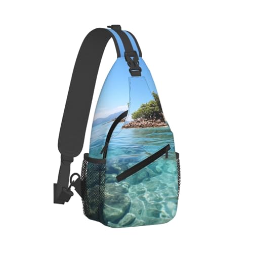 Bolso Pequeño Sling para Senderismo Unisex Negro