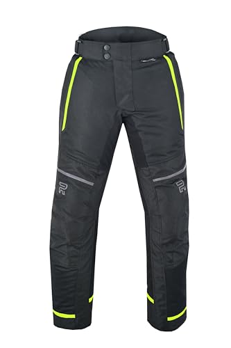 Pantalones de Moto para Verano   Perforados, Transpirables para Hombre Track coolpro, Homologada CE (FR/ES, Letras, 3XL, Regular, Regular, Fluor)