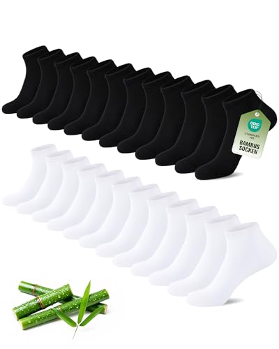 SukModen 12/24 Pares de Calcetines de Sneaker para Hombres y Mujeres en Bambú,Anti Olor Transpirable Medias Cómodas,Calcetines Cortos para Uso Diario, Tiempo Libre,Compras y Casa