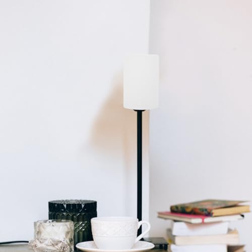 Amosfun White Frosted Cylinder Lampshade Small Lip-Less Glass Lamp Shade for Ceiling, Table Lamp Shade Replacement for Home, Office, Hotel, E27, 8.8x8.8x13cm - Image 6