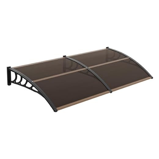 VINGLI Window Awning Door Canopy Exterior, 40" x 80" Awnings for Doors Polycarbonate Cover Patio Door Awning Rain Snow Sunlight Protection Hollow Sheet (Brown Board & Black Bracket)