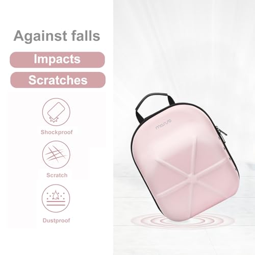 MOSISO Harte Tragen Hut Reiseetui für Baseballkappen, Mittel Hat Organizer Aufbewahrungs Tasche für 5-6 mit Schultergurt, Kappen Trägerhut Halter Schützt für Reisen & Hause Lagerung,Rosa