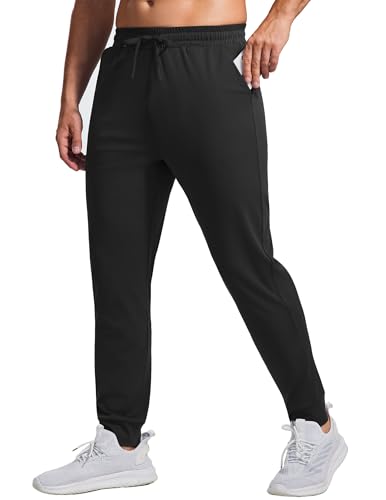 PINSPARK Mens Athletic Joggers Pants with Zipper Pockets Lightweight Quick Dry Workout Track Gym Pants