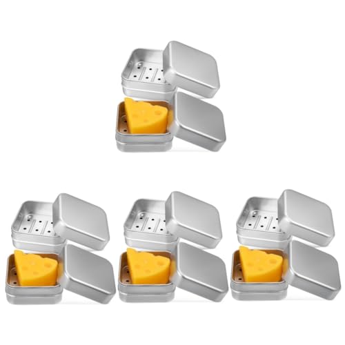 Homoyoyo Soap Box with Drain Strainer - Travel-Friendly Shaving Soap Holder Set of 2