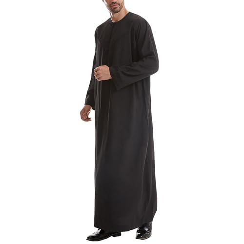 Long Sleeve Muslim Thobe for Men, Mens Caftans Big and Tall Arabic Clothes Islam Muslim Thobes Jalabiya4
