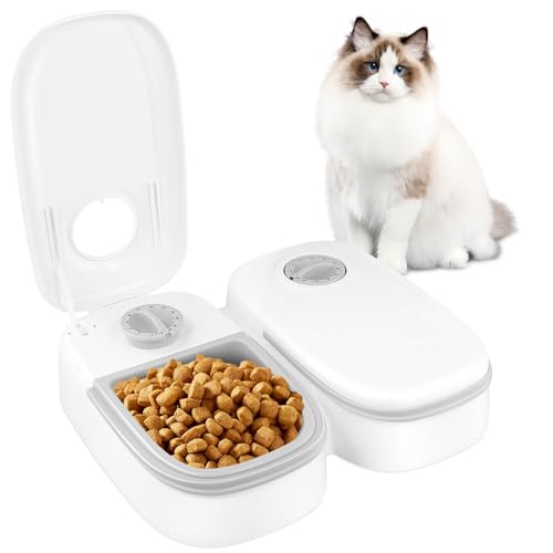 Automatic cat feeder 2 Pcs, 350ml Electronic Timed Dry and Wet Food Dispenser, 48-Hour Timer, Small and Medium Pets Automatic Food Feeder Set, Easy to Clean Automatic cat feeder 2 Pcs, 350ml Electronic Timed Dry and Wet Food Dispenser, 48-Hour Timer, Small and Medium Pets Automatic Food Feeder Set, Easy to Clean