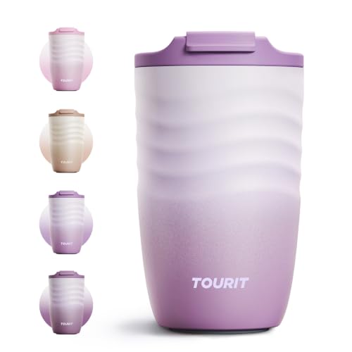 TOURIT 12 oz Travel Coffee Mug, Vacuum Insulated Stainless