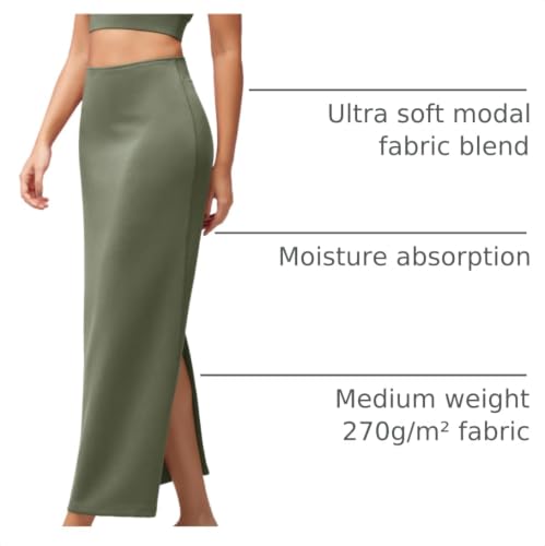Image of ODODOS Modal Soft Maxi Skirt for Women, Back Slit High Waist Casual Long Pencil Skirts