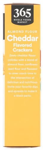 Miniatura 2 de 365 By Whole Foods Market, Crackers Harina de almendras Cheddar, 5 onzas