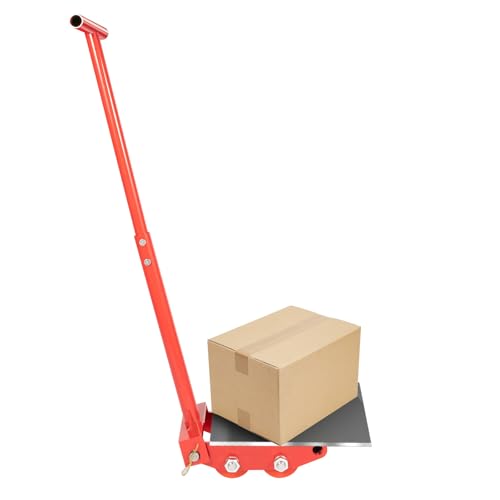 WUSILILU 4PCS Machinery Skate Dolly, 13200LBS/6T Heavy Duty Mover Skate Carbon Steel Wheels, 2 Handles, 360° Rotation Disc, Machinery Mover for Warehouse, Factory, Workshop, Supermarket, CRA-6T