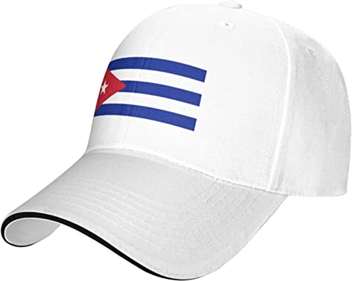 LOUJIN Casquette de baseball drapeau de Cuba pour homme et femme Sports de plein air Chapeau de canard Langue Casquette réglable, couleur photo, taille unique