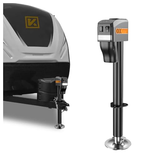 KYX Electric Trailer Jack to 5000LBs, Power Tongue Jack,9.84"-33.85" Electric Tongue Jack Waterproof for Travel Trailer, RV,Utility Trailer and Yacht Trailer,12V DC Hard Wiring