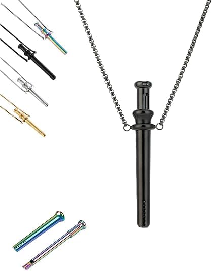 Scoop Necklace,Anxiety Necklace,Stainless Steel Breathing Necklace, Breathing Spoon Pendant Necklaces with Tea Spoon for Tea, Spices and Daily Use,Calming Necklace Anxiety Relief Items