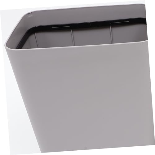 Caneca de basura rectangular pequeña con tapa gris miniatura 7