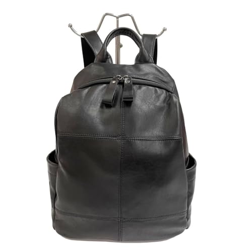 Sac à bandoulière pour dames en cuir noir souple de vache