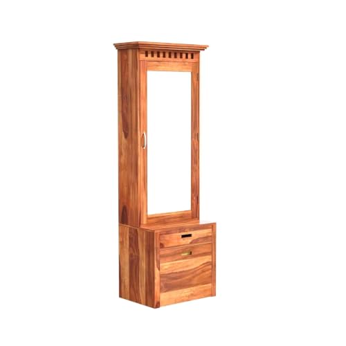 Image of Sheesham Solid Wood Dressing Table for Bedroom with Drawer (Honey Finish)