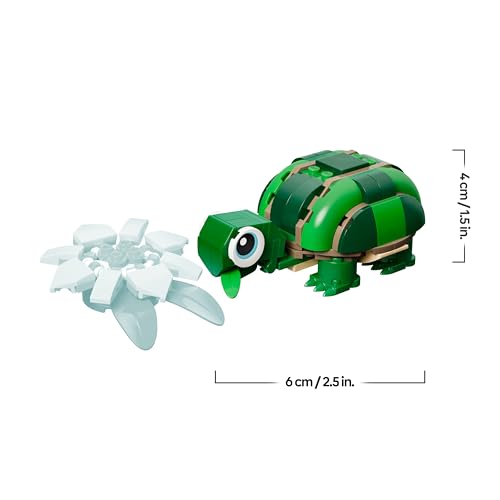 LEGO Creator 3in1 Turtle with a Water Lily Flower Toy - Animal Figure Transforms into a Chameleon or Frog - DIY Desk Decor Idea - Birthday Gift for 7+ Year Old Girls & Boys - 31377