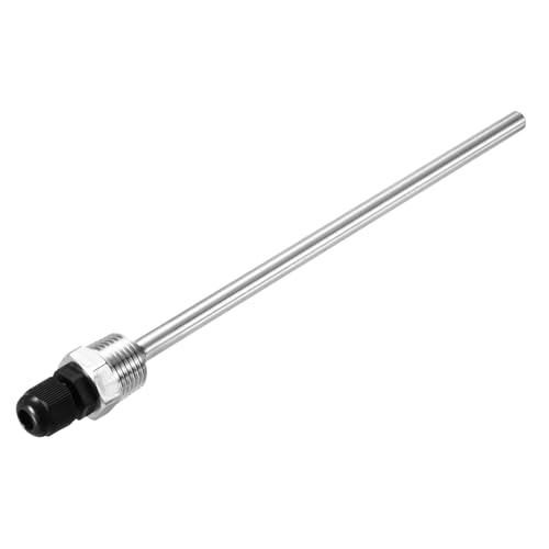 uxcell 8mm Dia G1/2 Thermowell Weldless Stainless Steel 304 with Cable Gland 200mm Length for Beer Fermenter, Black