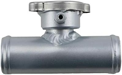1-1/4" 32mm Aluminum In Line Radiator Hose Pipe Filler Neck With Cap Silver