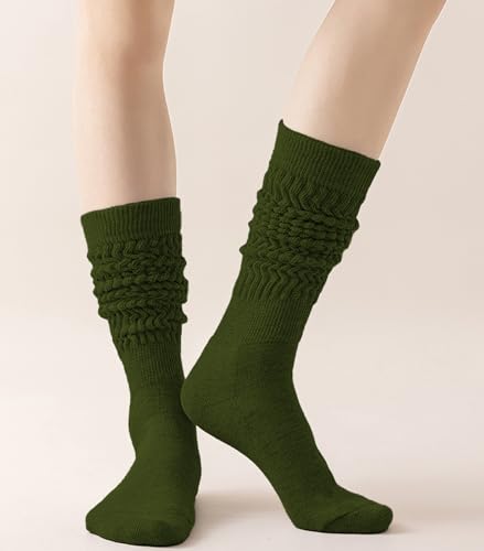 Image of Slouchy Socks for Women Stretchy Knee-High Scrunch Socks Soft Long Slouch Boot Socks