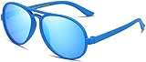 LEICO FASHION Toddler Baby Infant Polarized Aviator Sunglasses for Boys Girls Kids Age 0-4 - Shatterproof Rubberized Frame