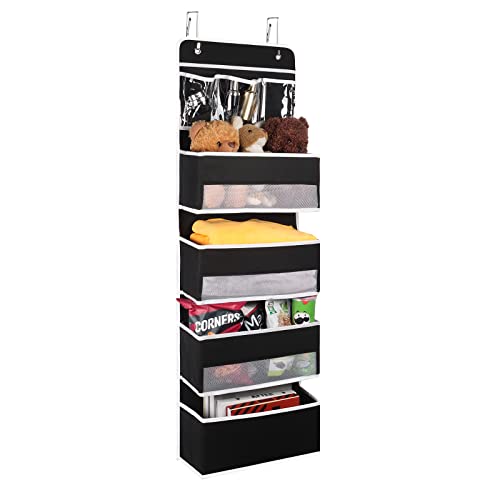 Image of Univivi 5-Shelf Over Door Organizer Baby Door Storage Wall Mount Storage with 3 Small PVC Pockets and 4 Large Pockets Ideal for Baby Stuff, Toiletries and Sundries